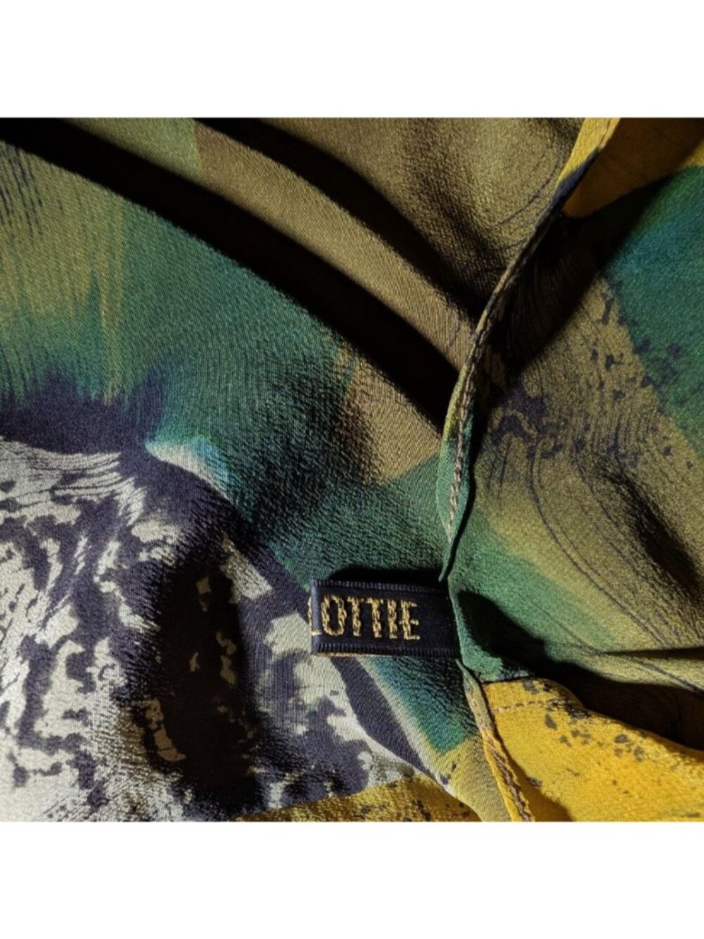 Nora Lottie Floral Poncho Top Abstract Art to Wear Silk Hand Painted Artsy - Picture 4 of 8